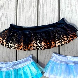 Cheetah print Disco Cheekz rave skirt.